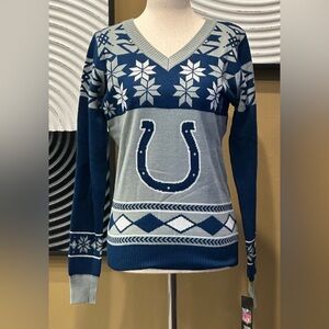 NWT NFL Team Apparel Women’s INDIANAPOLIS COLTS Sweater~Ugly Christmas Sweater